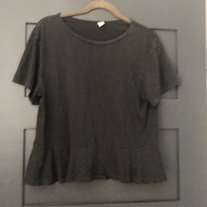 Peplum tee charcoal sz small